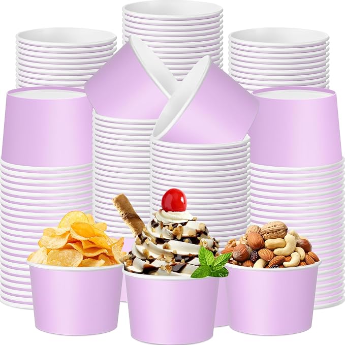 Jingmore Paper Ice Cream Cups 9oz Colored Disposable Dessert Bowls by Jingmore