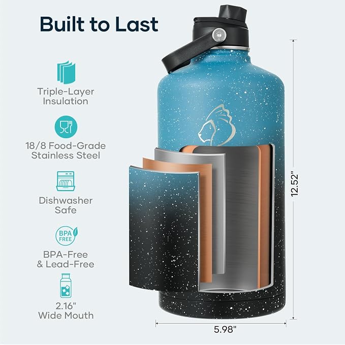 BUZIO 1 Gallon Water Bottle Insulated - Image 4