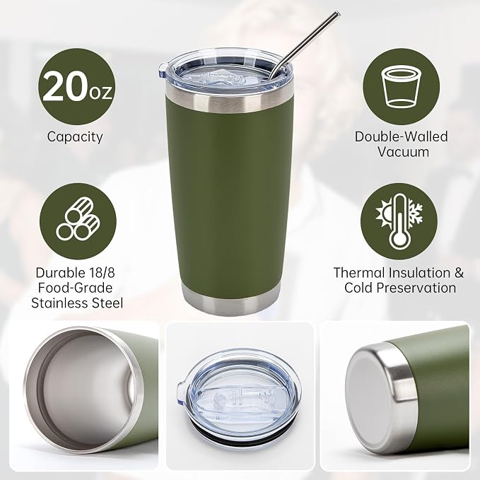 IEOVIEE 32 Pack 20oz Stainless Steel Insulated Bulk Tumblers - Image 5