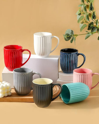 HASENSE 16oz Ceramic Coffee Mugs Set of 4, Modern Lightweight, Tea & Cocoa - Image 8