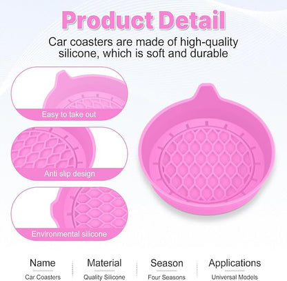 Car Cup Holder Coaster, Silicone Cup Holder Insert, Universal Non-Slip Cup - Image 4