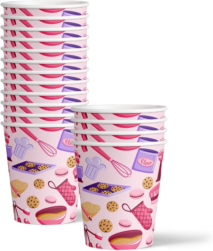 Little Baker Birthday Party Supplies Set Plates Napkins Cups Tableware Kit - Image 3