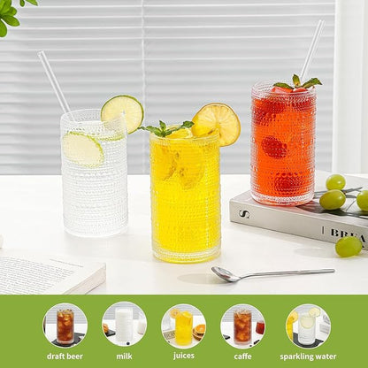 16oz Clear Hobnail Drinking Glasses - Image 6
