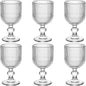 Vintage Glassware Water Goblets Drinking Clear Wine Glasses set of 6 Embossed Drinkware Stemware 13 oz for Wedding Party Bar Christmas