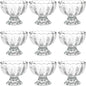 Iced Cream Dessert Bowl，Set of 9，6oz Vintage Glass ware with Heavy Base, Drinking Cup for Sundae, Fruit, Ice Cream, Snack, Condiment (9)