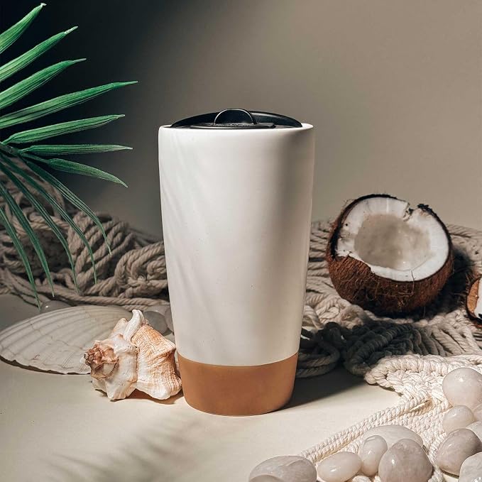 Mora Double Wall Ceramic Coffee Travel Mug - Image 5