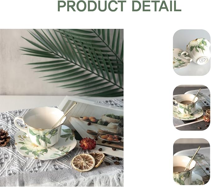 Vintage Floral Porcelain Tea Cup and Saucer Set - Image 4