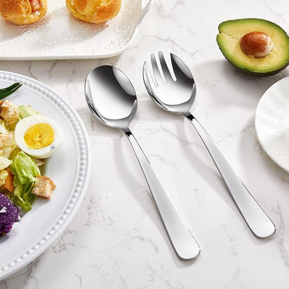 Premium Louise 18/10 Stainless Steel Salad Servers | Well-Balanced 9.45-Inch - Image 3