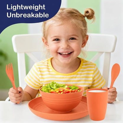 Kids Wheat Straw Dinnerware Sets - Image 4