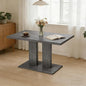 46" Dining Table for 4, Modern Rectangular Dining Room Table with Sturdy Pedestal Base, Thickened Tabletop, MDF Grey Wood Finish Kitchen Table for Breakfast Nook, Home & Apartment