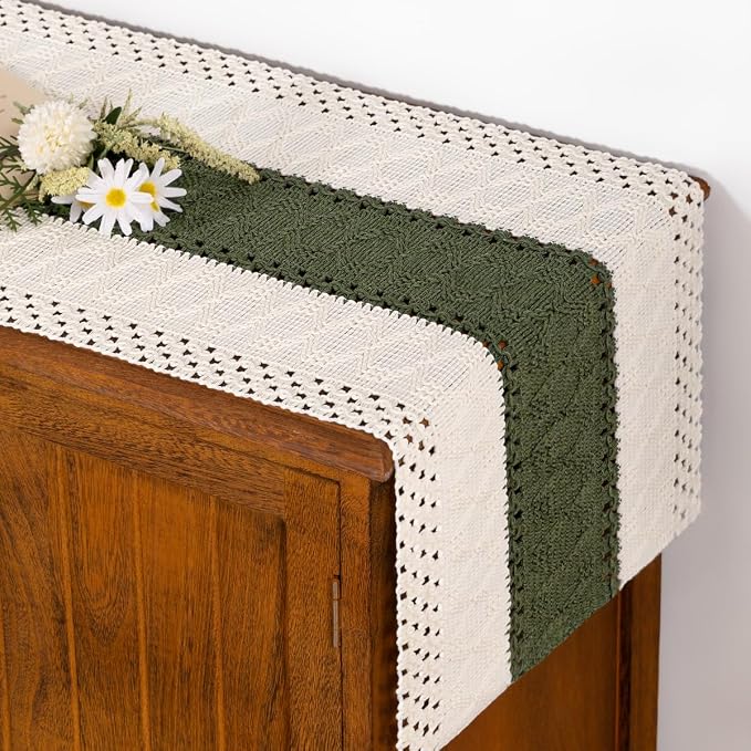 Boho Table Runner Summer Farmhouse Rustic Dining Dresser Scarf Home Decor | by Socomi