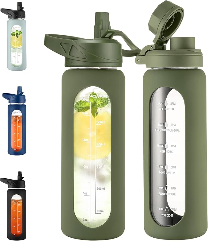 CIVAGO 24 oz Glass Water Bottle by CIVAGO