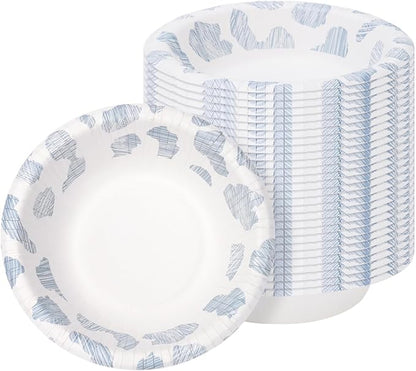 30 Pcs Paper Bowls 8 oz, Disposable Small Paper Bowls, Soak Proof, Cut Proof by DTFMZOV