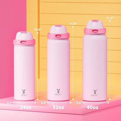 32 oz Insulated Water Bottle for Sports: Meoky Stainless Steel Water Bottle - Image 2