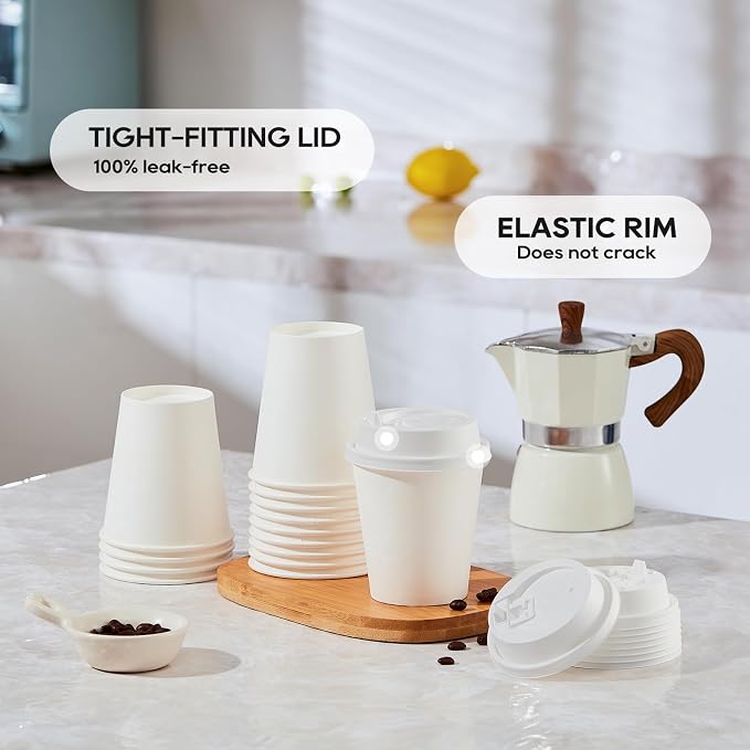 JOLLY PARTY 10 oz Paper Coffee Cups, Disposable Paper Coffee Cup - Image 4