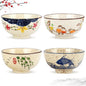 clothmile 4.5 Inch Japanese Retro Rice Bowls Set of 4 Japanese Style by clothmile