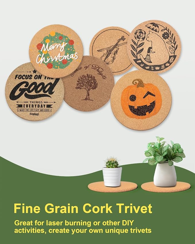6 PCS Heat Resistant Cork Trivets - Image 6