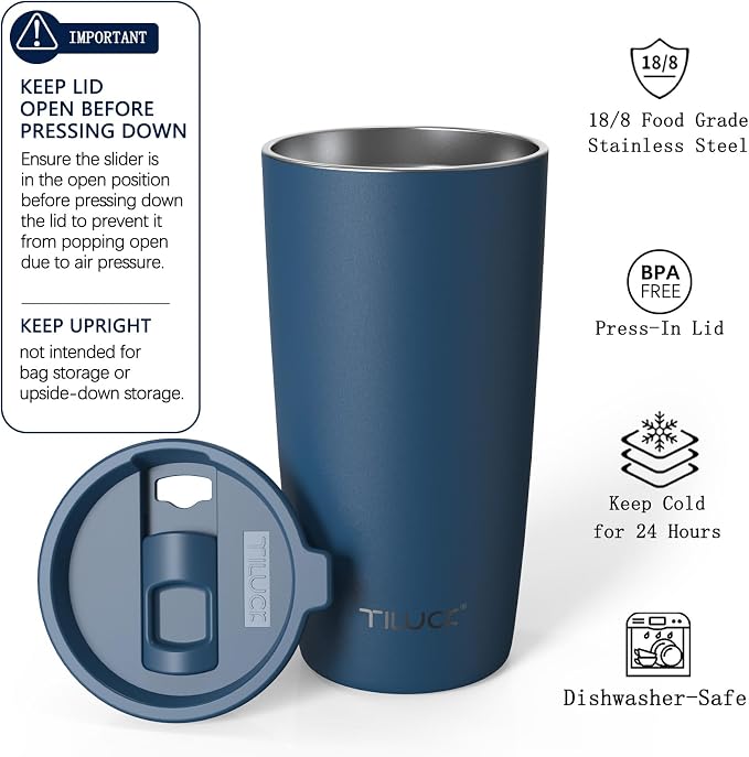 TILUCK 20 oz Insulated Coffee Tumbler - Image 2