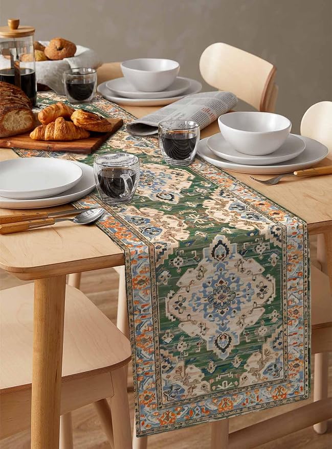 Boho Table Runners 90 Inches Long, Vintage Western Kitchen Dining Tables - Image 3