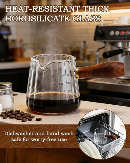 Espresso Measuring Cup, 6oz Borosilicate Glass Espresso Cups - Image 6