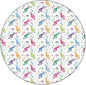Round Tablecloth, Music Decor Tablecloth for Side Table, Notes on Circle Shape Geometric Background Carnival, Fit Round Tables 32inch Diameter, for Indoor Outdoor Fits, Multy