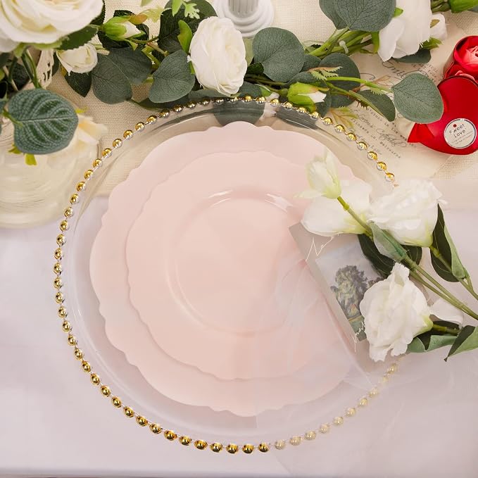 60pcs Pink Plastic Plates - Image 4