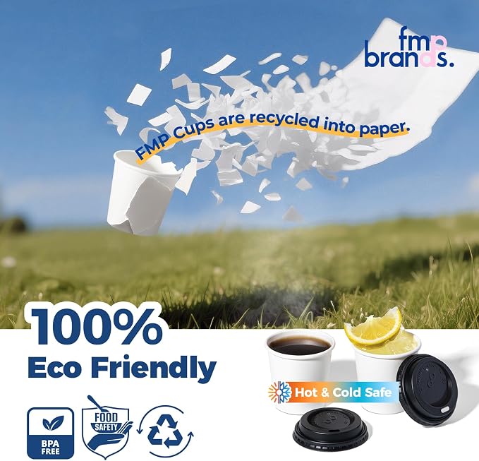 Fit Meal Prep 100 Pack 4 oz Disposable Coffee Cups - Image 5