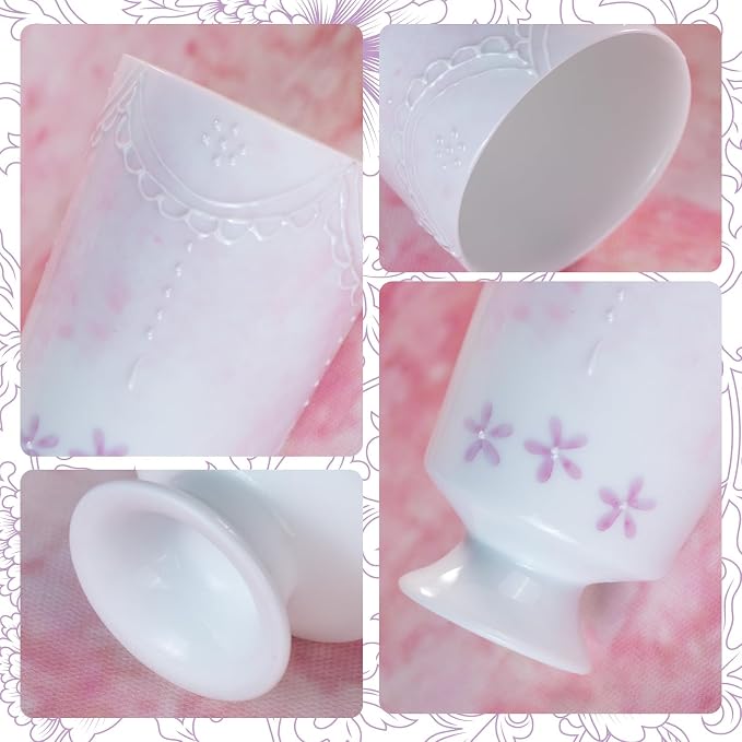 KAMMAK Ceramic Tea Cups Set of 2, 2.2 oz, Vintage Small Teacups, 704N | Hand - Image 5