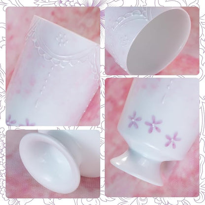 KAMMAK Ceramic Tea Cups Set of 2, 2.2 oz, Vintage Small Teacups, 704N | Hand - Image 5