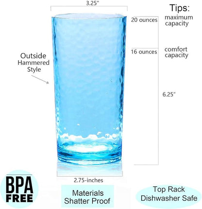 KX-WARE 14-ounce and 20-ounce Acrylic Glasses Plastic Tumbler, Dishwasher Safe - Image 3
