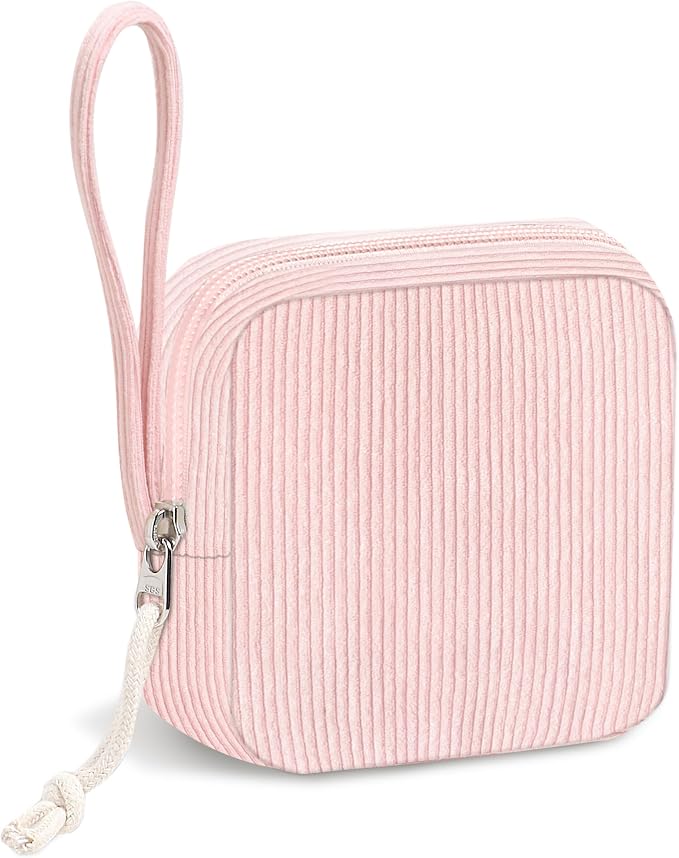 Corduroy Period Pouch for Women, Cute Sanitary Pad Pouch by CetyVoyie