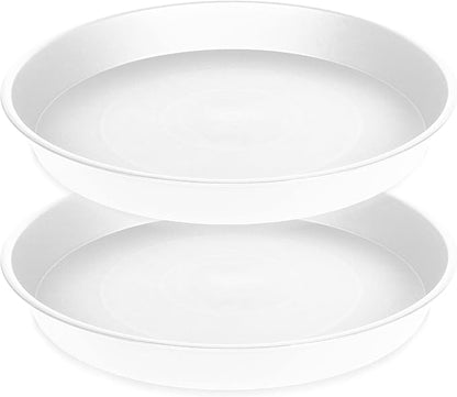 2 Pack of 17 inch Plant Saucer, 2.3" Depth Tray, Large Deep Garden Plastic by Bleuhome