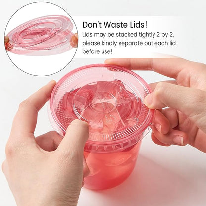 100 Sets - 12oz Pink Plastic Cups - Image 7