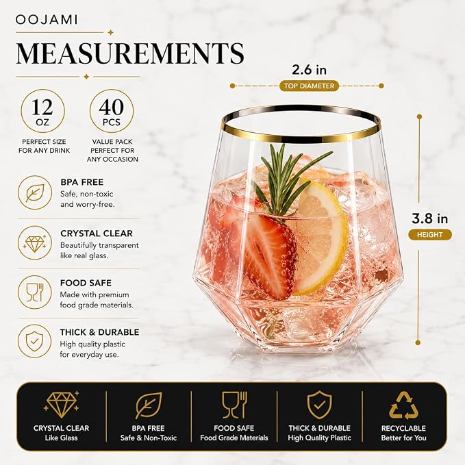 40 Pack 12 oz Disposable Plastic Wine Glasses - Image 4