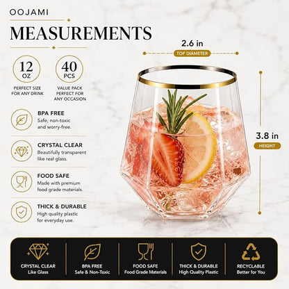 40 Pack 12 oz Disposable Plastic Wine Glasses - Image 4