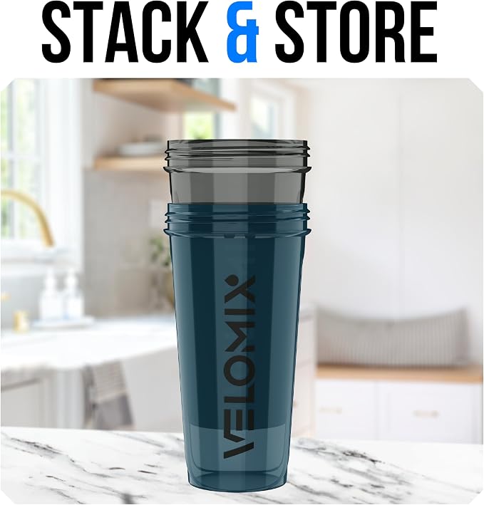 VELOMIX 2 Pack 28oz Protein Shaker Bottle - Image 6