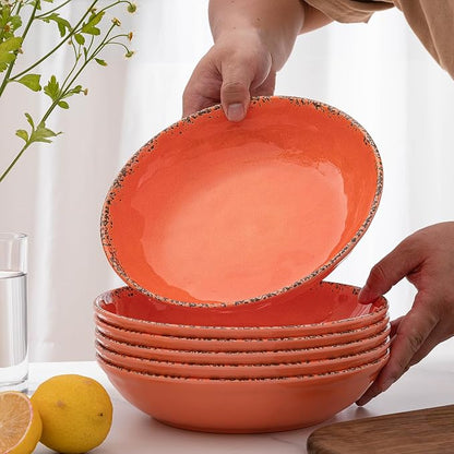 Farmhouse Melamine Pasta Bowls set, 42 OZ Large Fruit Bowl, Lightweight and - Image 6