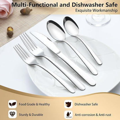 Pleafind 60-Piece Silverware Set Service - Image 6