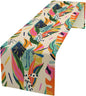 Abstract Tropical Leaves Table Runner Modern Exotic Flower Botanical Jungle by moderw