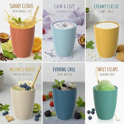 Wheat Straw Cups, Plastic Cups Unbreakable Drinking Cups Set of 6, Reusable - Image 4