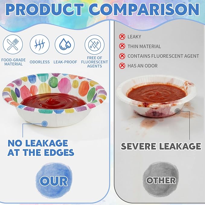 30 Pcs Small Paper Bowls, 8 oz Disposable Bowls, Soak Proof, Cut Proof - Image 4