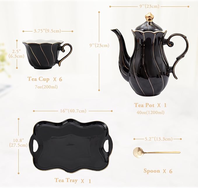 DUJUST 14 pcs Tea Set of 6 - Image 5