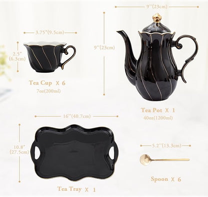 DUJUST 14 pcs Tea Set of 6 - Image 5