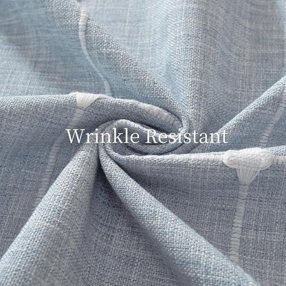Zobesta Linen Blue Table Cloth Round Tablecloth Gingham 53 inch, Washable Farmhouse Soft Boho Round Table Cloth for Outdoor, Party, Holiday, Picnic, Dining