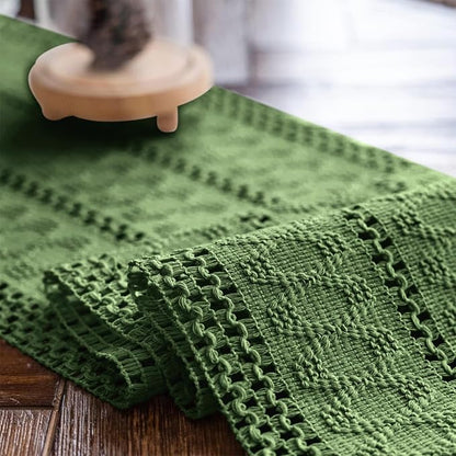 Macrame Table Runner Green Boho Table Runners - Image 5