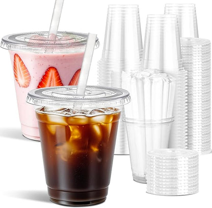 Ginkgo 100 Pack 12 oz Plastic Iced Coffee Cups by HOME