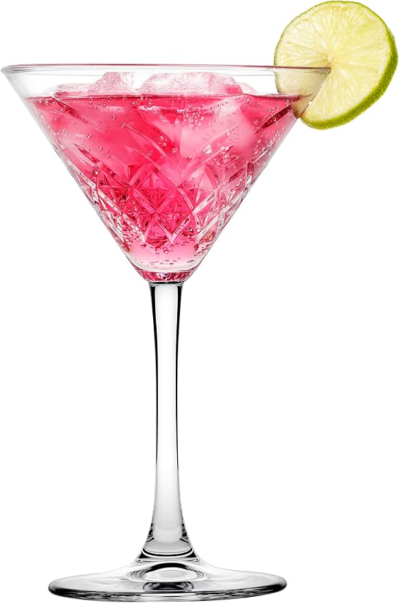 Pasabahce Premium Stemmed Martini Glasses Set of 4, Crystal Design Cocktail - Image 2