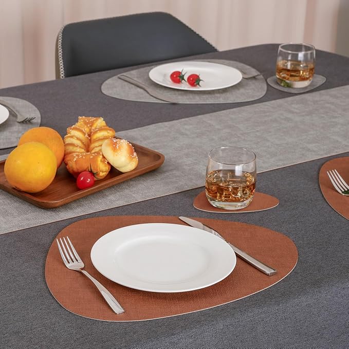 Faux Leather Placemats Set of 4, Dual Sided - Image 7