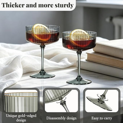 12PCS Plastic Martini Glasses, Unbreakable Reusable Champagne Coupe, Removable - Image 3
