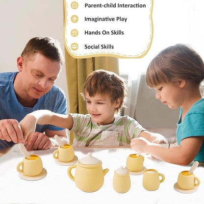 MCGMITT Toy Tea Set, Silicone Tea Party Set - Image 3